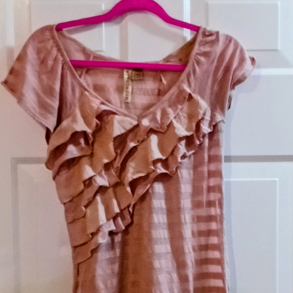 Chic Ruffled Blush Top